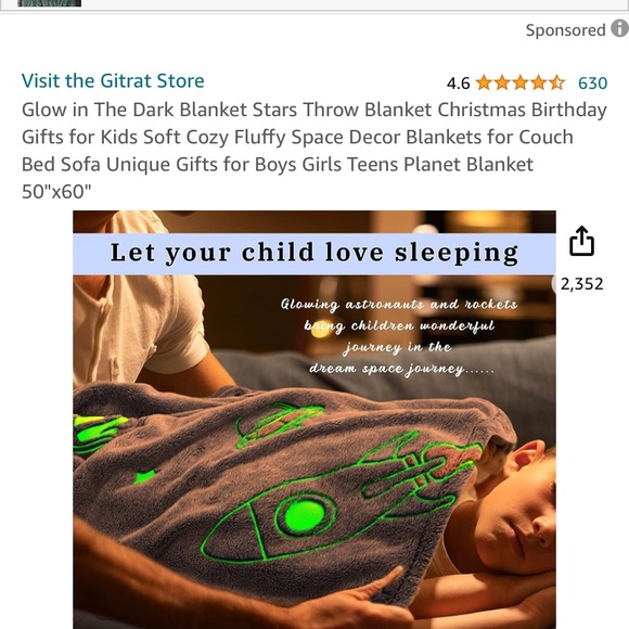 Glow in The Dark Blanket Stars Throw Blanket | 50 x60 “ | Brand New - Picture 5 of 6